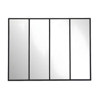 SPIEGEL Atelierfenster Industrial Style - 120 x 90 cm - Metall - Schwarz - DUDLEY - Schwarz, Metall (120/90/2.5cm) - Vente-Unique