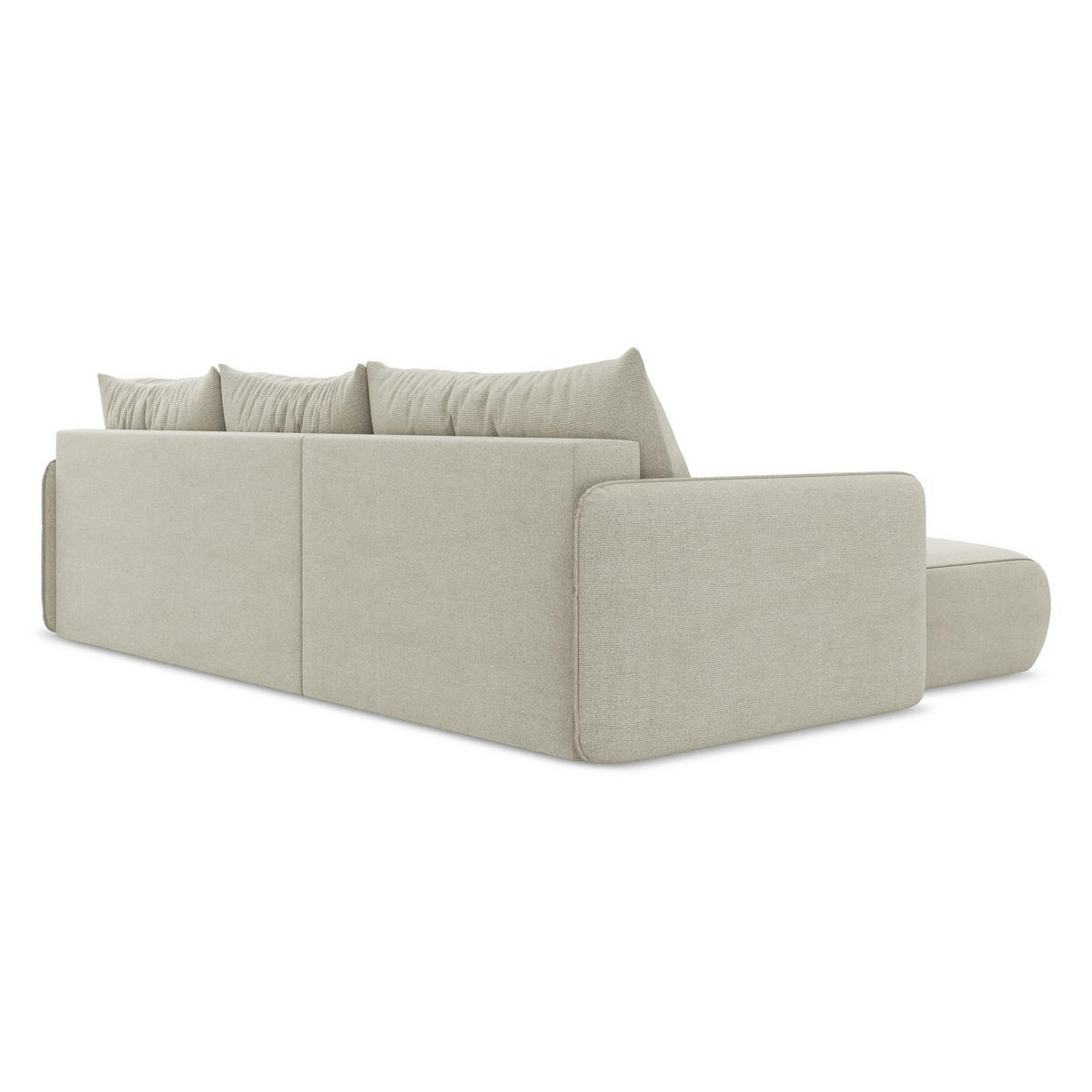 ECKSOFA mit Schlaffunktion Strukturstoff Stoff Beige - Beige/Creme, Kunststoff/Textil (148/240cm) - LaMiaSofa