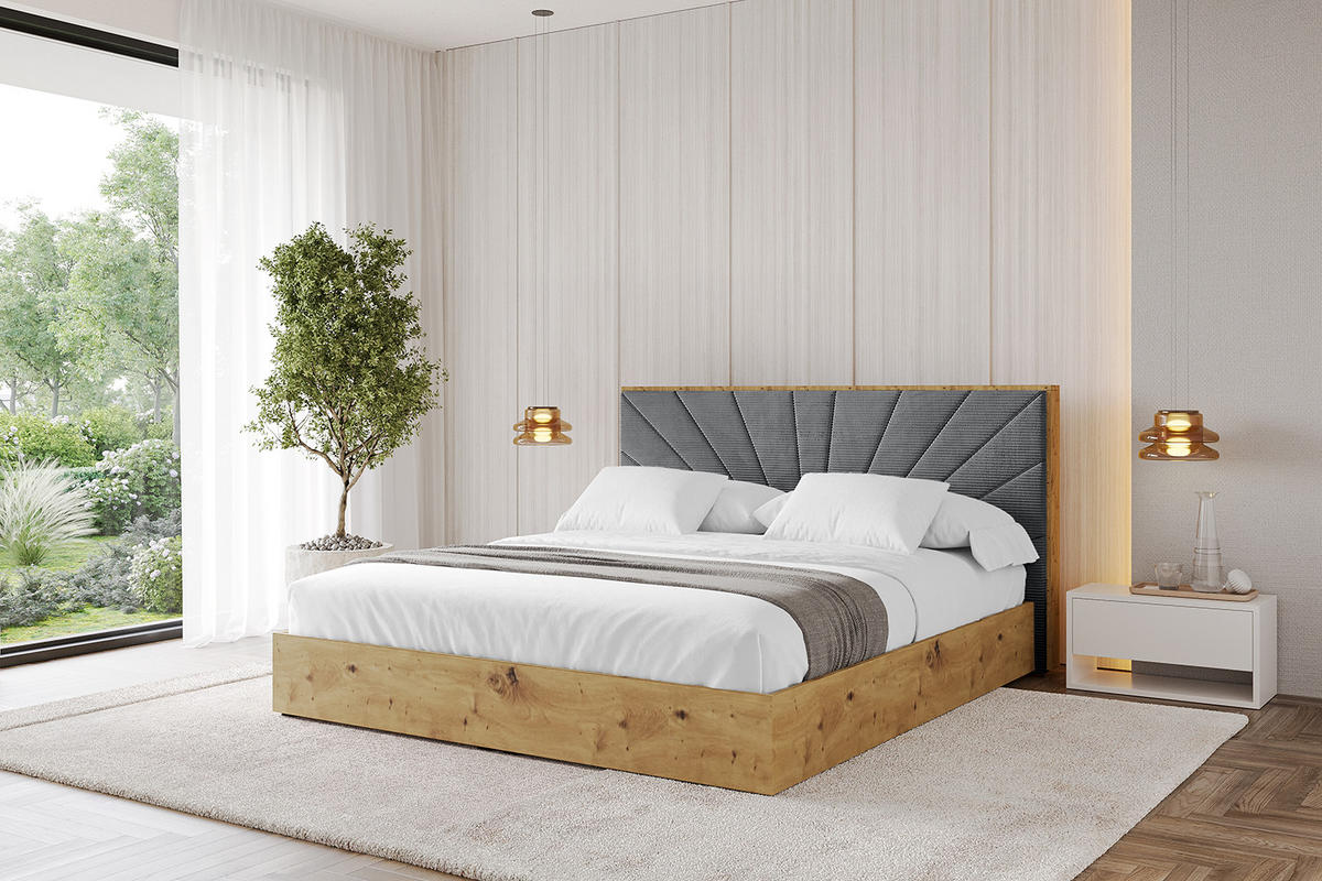 POLSTERBETT mit Bettkasten und Lattenrost, Bett mit Matratze H3/H4 - ENZO6 180x200 Dunkelgrau - Anthrazit, Holzwerkstoff/Textil (180/200cm) - ALTDECOR
