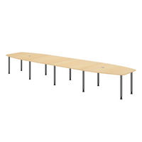 KONFERENZTISCH XXL KT52 130/520/74 cm in Ahornfarben/Füße in Graphitfarben - Ahornfarben/Graphitfarben, Holzwerkstoff (130/520/74cm) - bümö