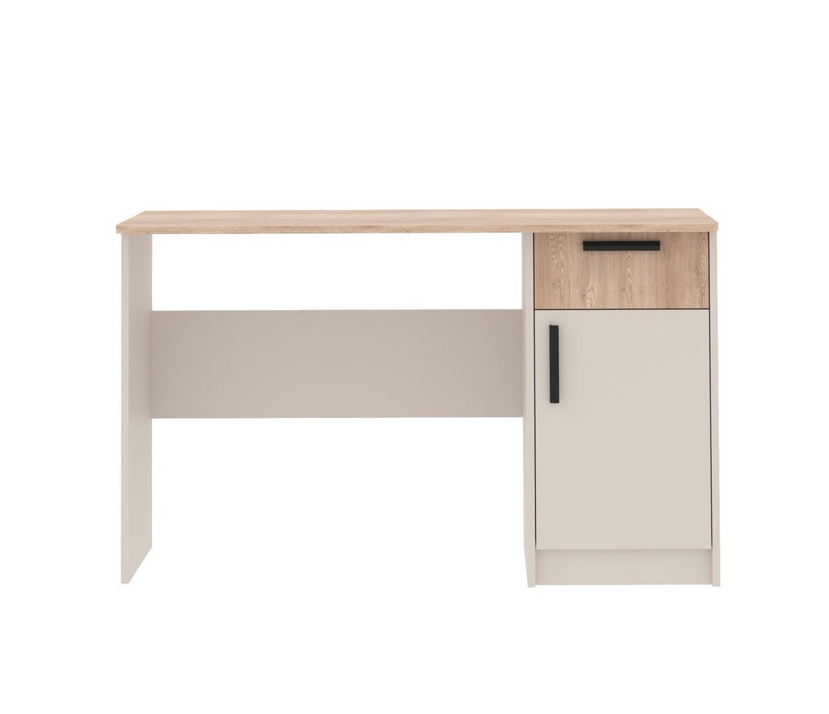 SCHREIBTISCH SCHÜLERSCHREIBTISCH GRANT G11/C GRAUBEIGE CASHMERE 125/75,5/52,5 - Kaschmir/Schwarz, Holzwerkstoff (53/125/76cm) - Marmex Möbel