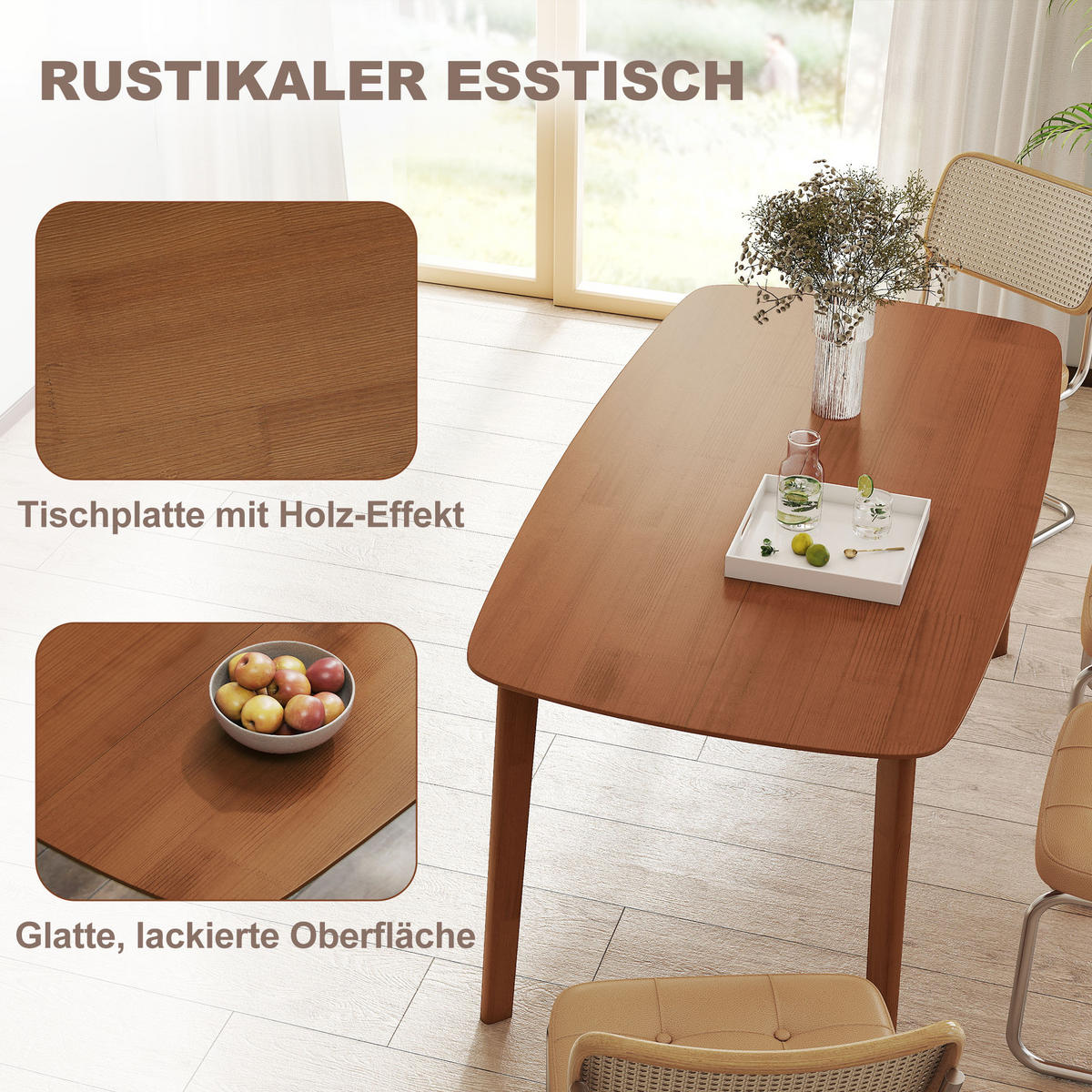 ESSTISCH Braun 1 Stück - Braun, Kunststoff (150/80/76cm) - GiPP