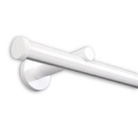 GARDINENSTANGE Innenlauf 1-lauf Kappe - Weiß, Metall (90cm) - Deco-Raum