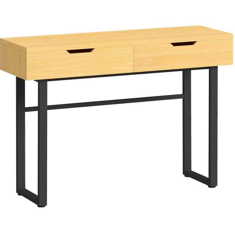 KONSOLENTISCH 110/35/76,5 cm in Natur mit 2 Schubladen und Metallrahmen - Naturfarben, Holz (110/35/76.5cm) - Flora Grace
