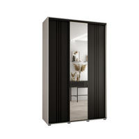 SCHWEBETÜRENSCHRANK 235,2/160/60 3-türig - Schwarz/Weiß, Holz/Metall (160/235/60cm) - Abiks Möbel