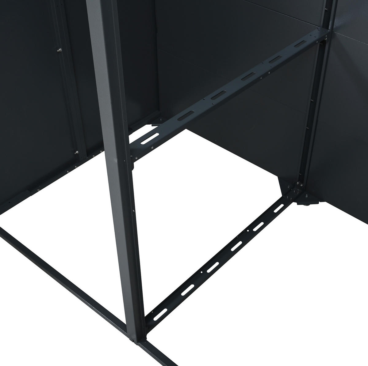 MÜLLTONNENBOX aus Stahl in Grau Holzoptik mit Klappdeckel & Schloss 132x80x118,5 cm - Grau, Metall (132/118.5/80cm) - Modfu