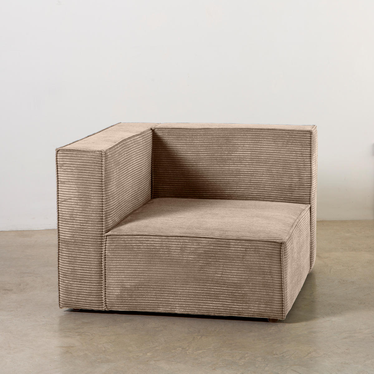4-SITZER-SOFA Chaiselongue bezogen Steinkord-nicht modular-Samt HARPER - Beige, Textil (100/65/360cm) - RNT By Really Nice Things