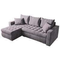 ECKSOFA Luis mit Schlaffunktion Puderrosa Samt - Silberfarben/Rosa, Kunststoff/Textil (148/238cm) - Bromarkt