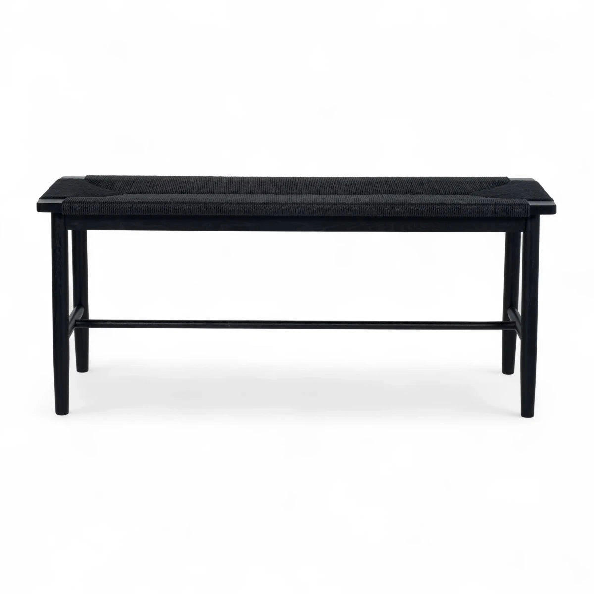 SITZBANK 110/35/47 cm Rattan / Eiche Schwarz - Schwarz, Holz/Papier (110/47/35cm) - Furnhouse