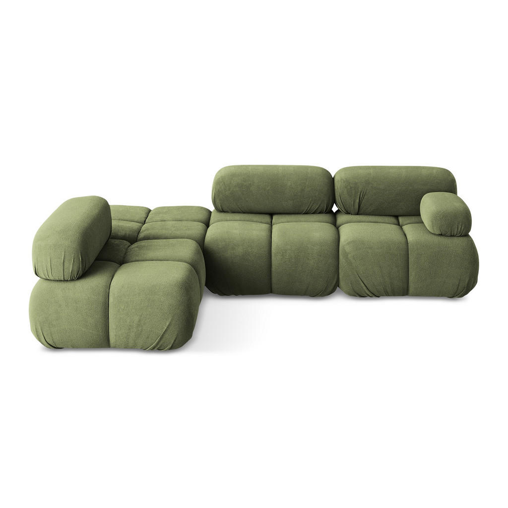 Thumbnail - Makamii Ecksofa, Grün, Textil, 3-Sitzer, Füllung: Schaumstoff, L-Form, Ottomane links, 285x190 cm, Made in EU, Wohnzimme...