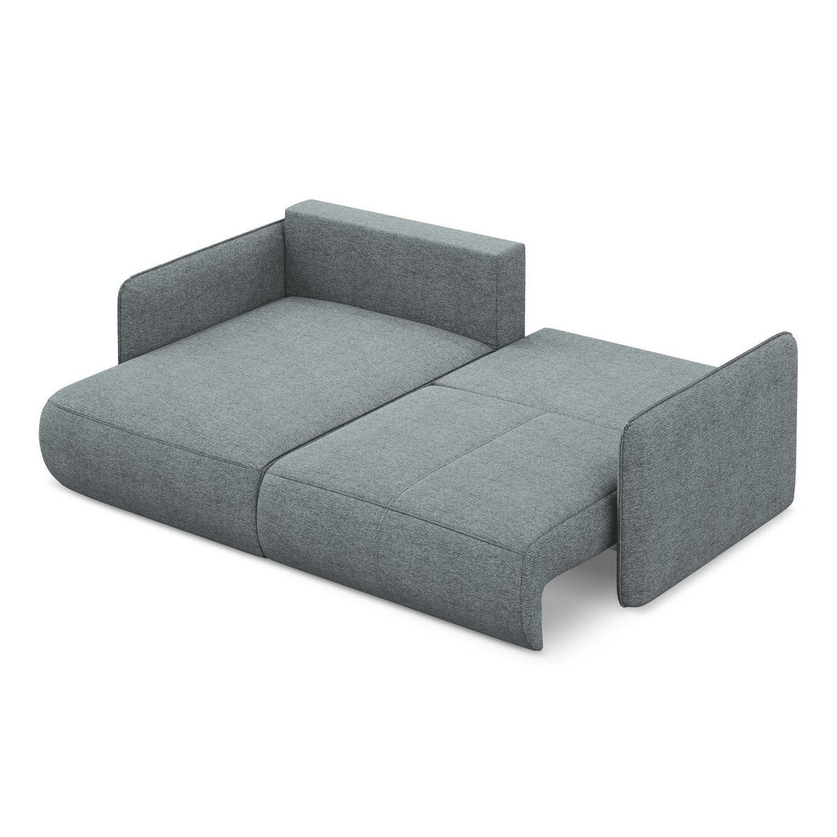 ECKSOFA mit Schlaffunktion Chenille Stoff Blau - Blau/Blaugrau, Kunststoff/Textil (148/207cm) - Makamii