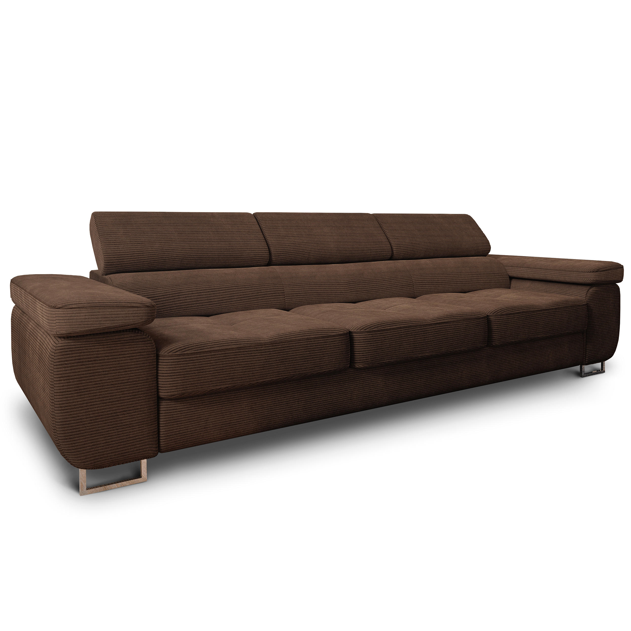 BETTSOFA MOSINE Braun Kordstoff mit Schlaffunktion - Braun, Textil (281/87/98cm) - MASSENO