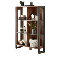 BAD-REGAL Eiche Stirling, Matera grau, Badregal 90 x 140 cm - Eichefarben/Grau, Holz/Holzwerkstoff (90/140/33cm)