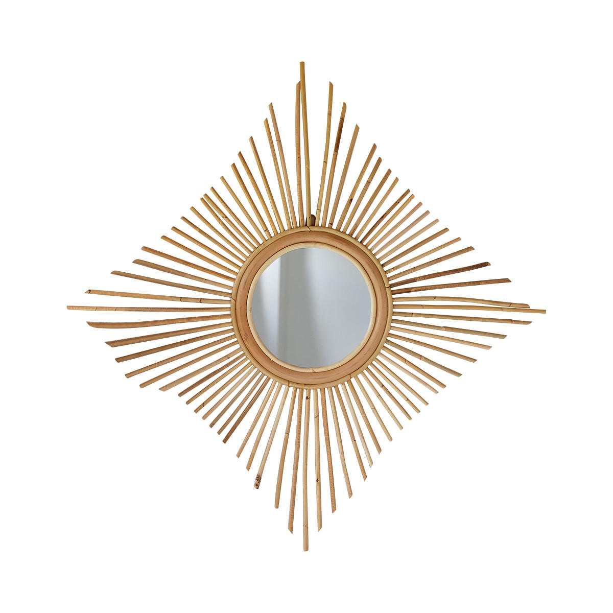 SPIEGEL Isidore Natur aus Rattan - Naturfarben, Naturmaterialien (80/80/3cm) - Tikamoon