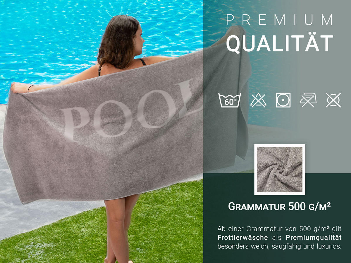 BADETUCH, 80x200 cm, 100% Baumwolle - Grau, Textil (80/200cm) - Zollner