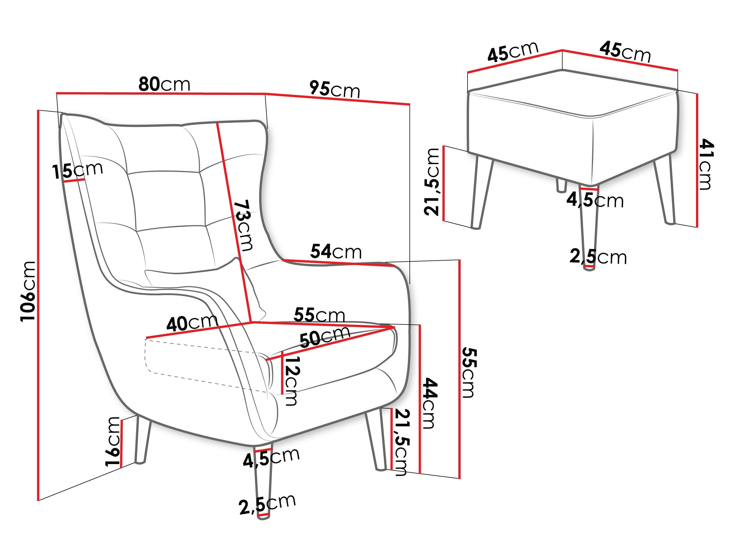 Thumbnail - Mirjan24 Sessel, Natur, Holz, 80x106x95 cm, Wohnzimmer, Sessel, Polstersessel