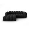 ECKSOFA modular links Lupine aus Chenille-Stoff schwarz 3 Sitzplätze - Schwarz, Textil (177/230cm) - Micadoni