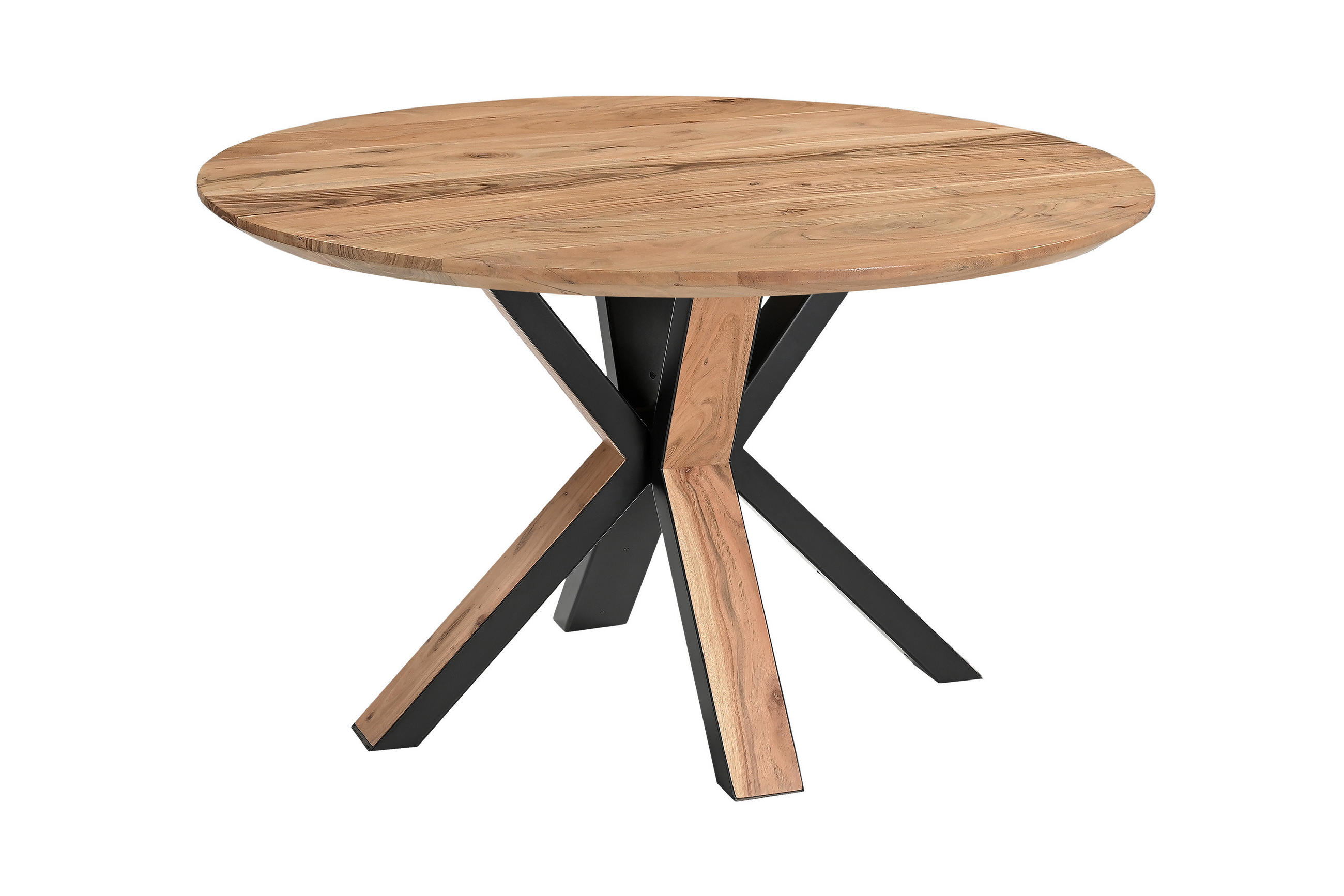 ESSTISCH KIMBERLY - Beige/Schwarz, Holz/Metall (120/120/77cm) - SAM