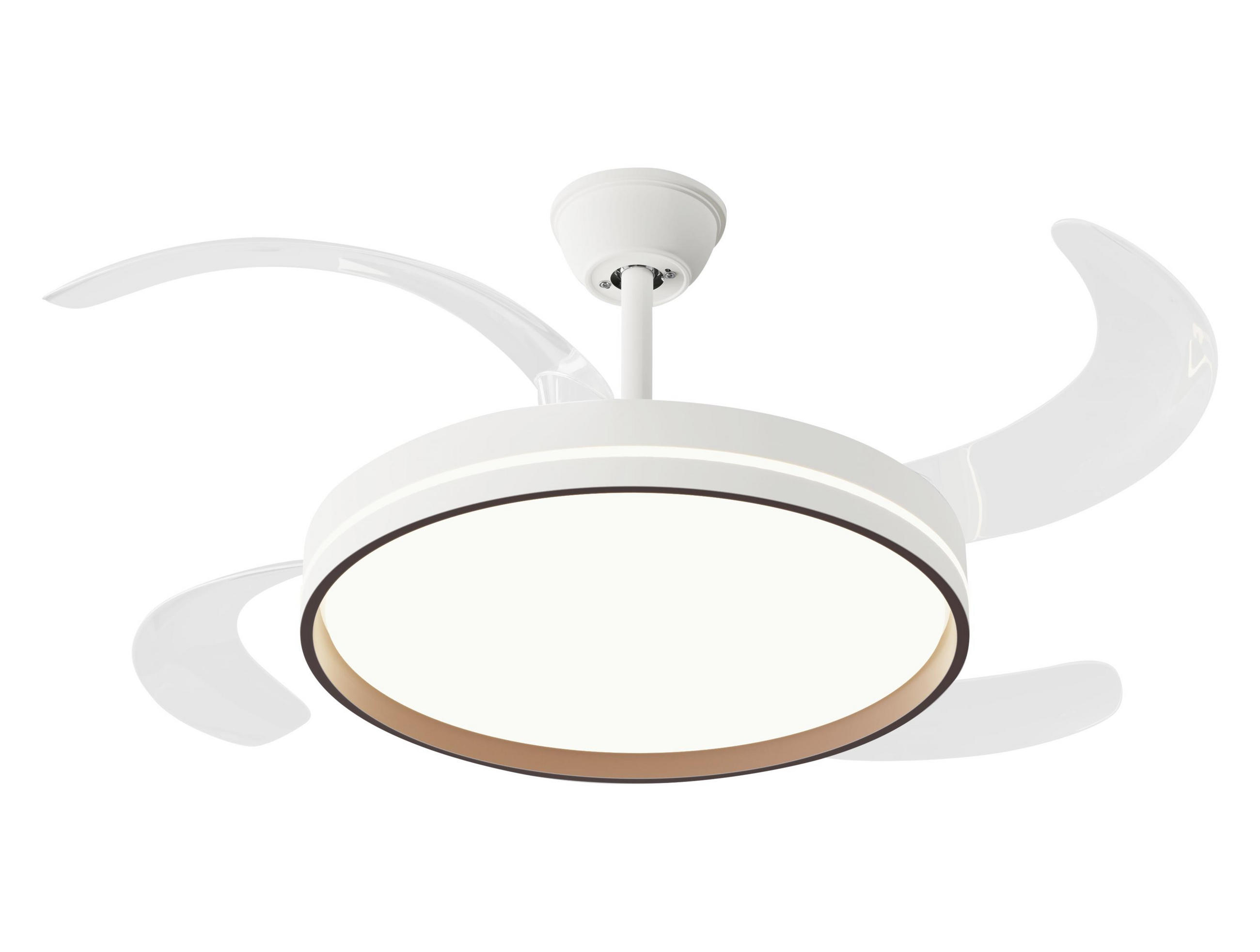 LED-DECKENLAMPE Eiche Hell mit integriertem Ventilator 60 W - Hellbraun, Kunststoff (45/122/122cm) - Purline