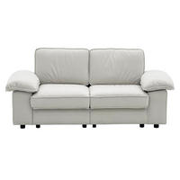 SOFA mit Stauraum Kurzplüsch-Polyester Bezug und Taschenfederkern 201/91/89 cm Creme - Creme, Textil (91/89/201cm) - Redom