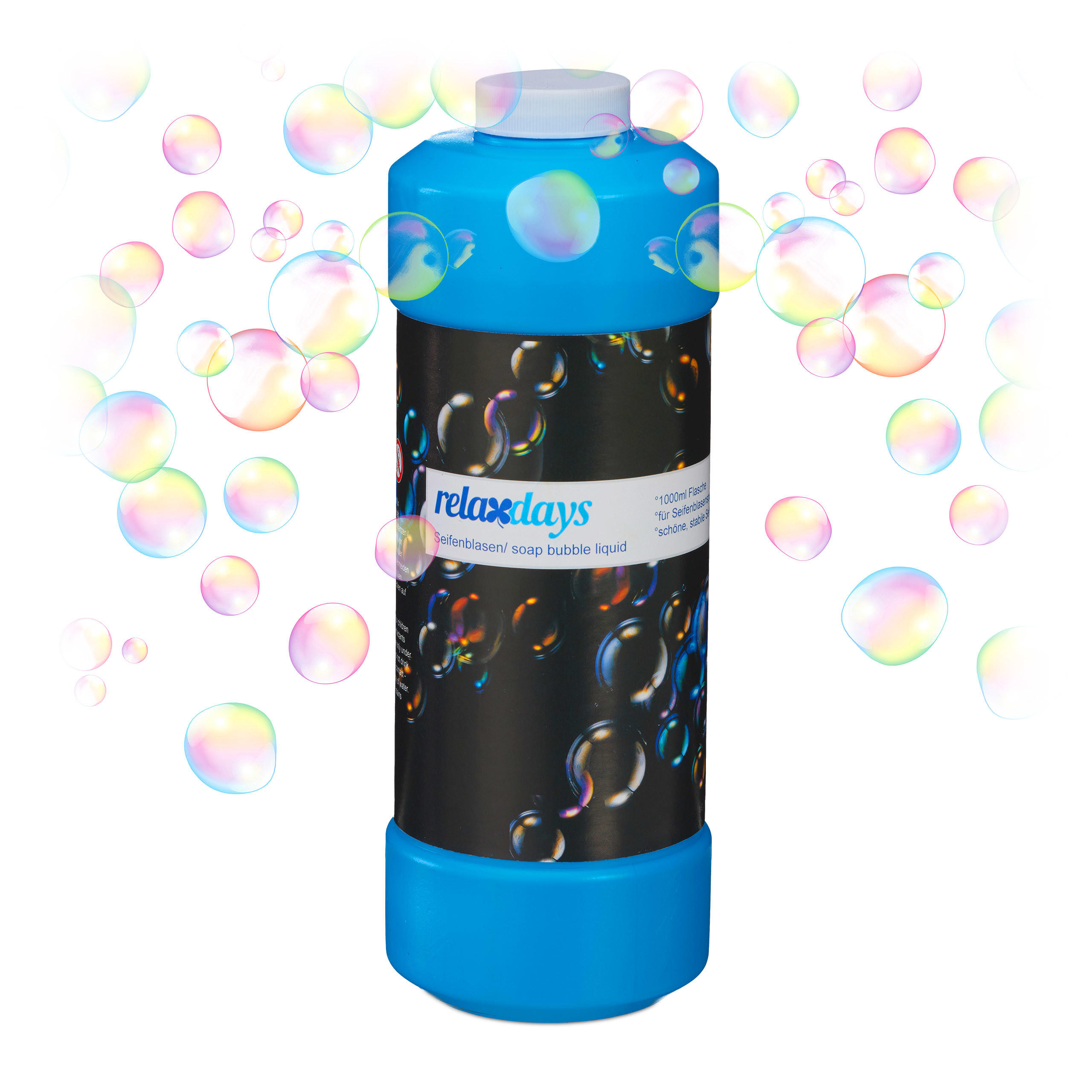 SEIFENBLASENFLÜSSIGKEIT 1l - Multicolor, Kunststoff (8/23.5/8cm) - Relaxdays
