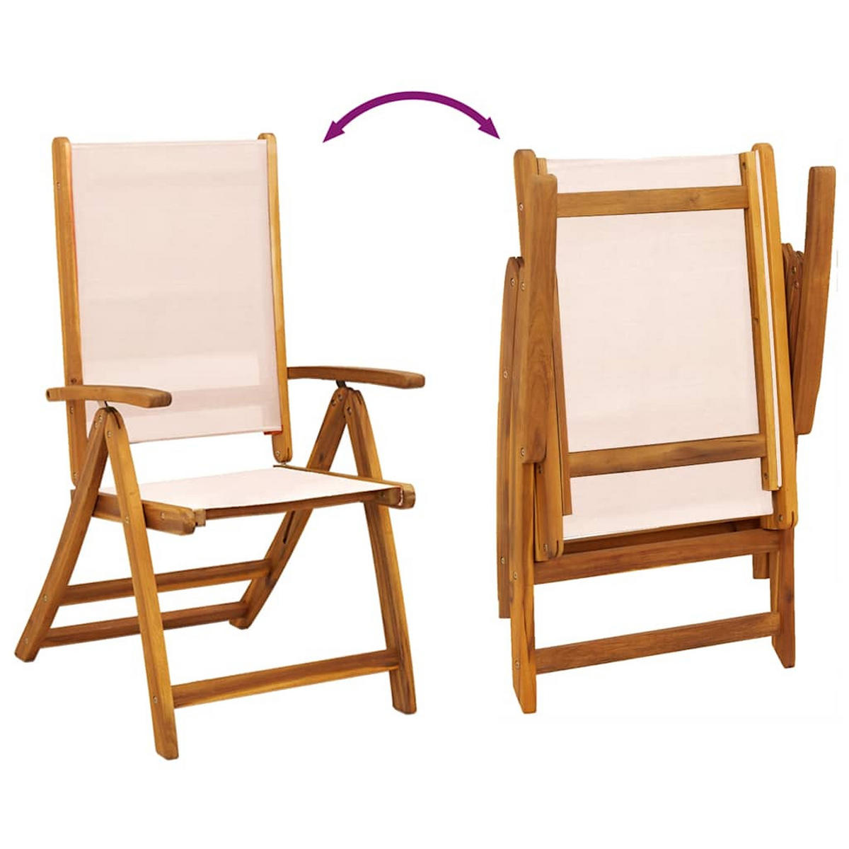GARTEN-ESSGRUPPE 7Er Set Massivholz Akazie Und Textilene - Braun, Holz - vidaXL