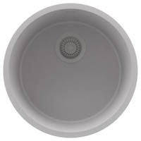 SPÜLBECKEN RUND Valletta Slim, 2-er set Grau 46/46 cm 1 Becken + Ablauf-Set ab 50er Unterschrank - Grau, Kunststoff (46/20/46cm) - Primagran