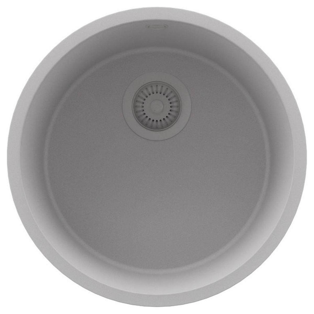 SPÜLBECKEN RUND Valletta Slim, 2-er set Grau 46/46 cm 1 Becken + Ablauf-Set ab 50er Unterschrank - Grau, Kunststoff (46/20/46cm) - Primagran