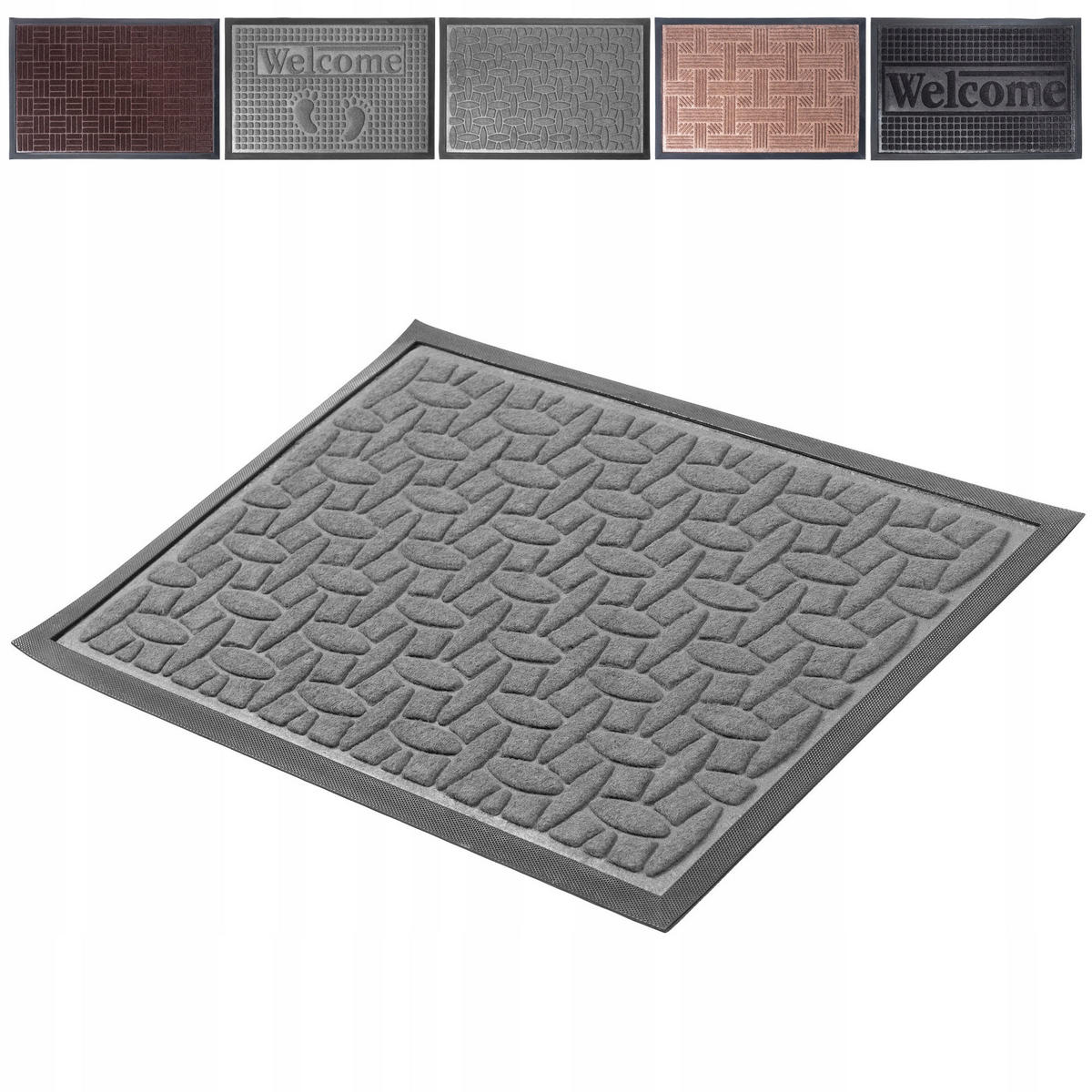 FUSSMATTE 60 x 40 cm, grau - Grau, Kunststoff (60/40cm) - KADAX