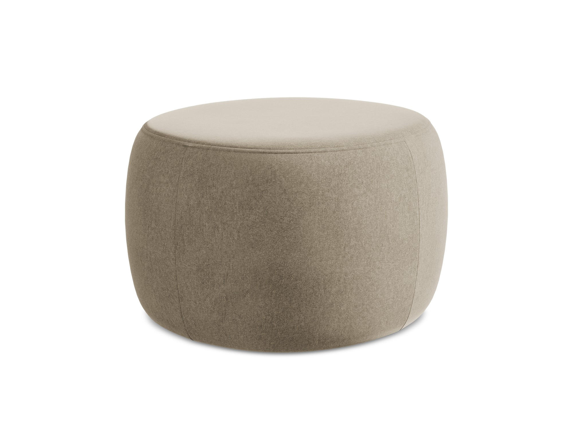 POUF Samt Stoff Beige - Beige/Schwarz, Kunststoff/Textil (76/44/67cm) - Makamii