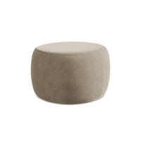 POUF Samt Stoff Beige - Beige/Schwarz, Kunststoff/Textil (76/44/67cm) - Makamii