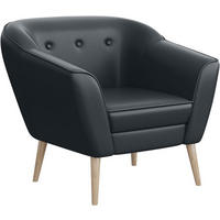 SESSEL Doris - Dunkelgrau/Buchefarben, Holzwerkstoff/Buchenholz (80/75/74cm) - Meblini