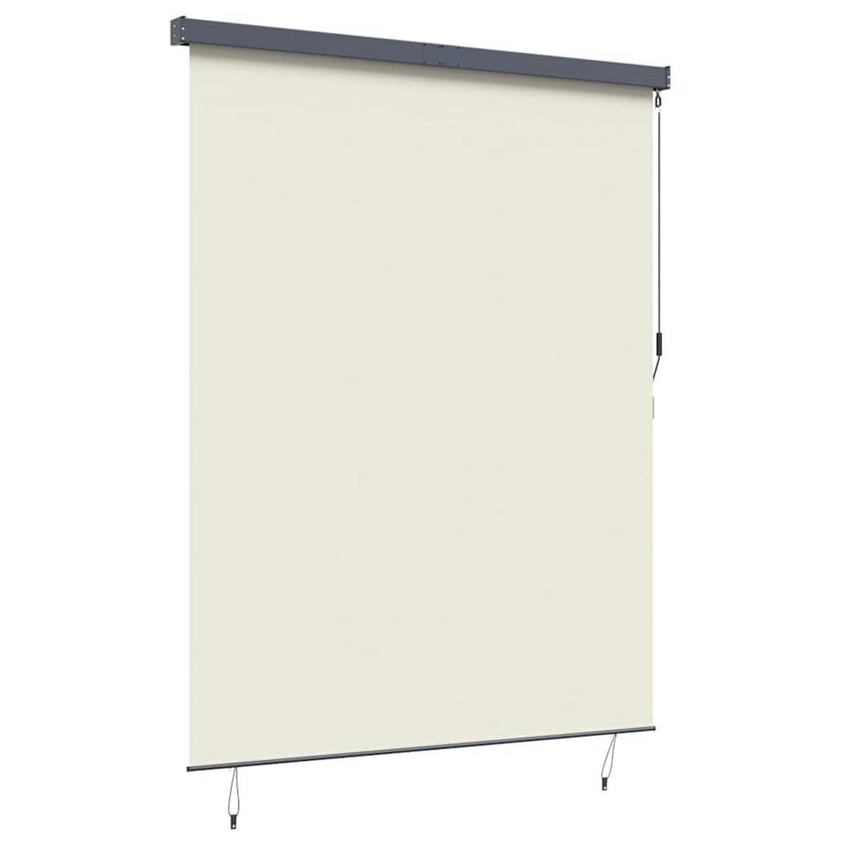 ROLLO Gestreift Verstellbar 200/250 cm aus Stoff Crème - Creme, Textil (200/250cm) - vidaXL