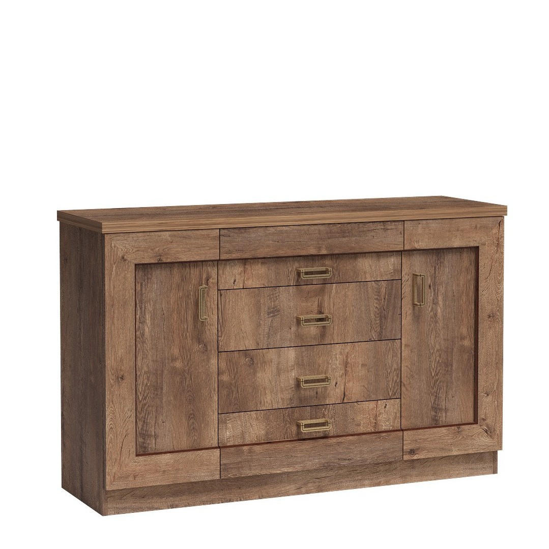 KOMMODE UDINE 140/90/44cm mit 4 Schubladen 2 Türen Bronzefarben - Bronzefarben, Holzwerkstoff (140/90/44cm) - MASSENO