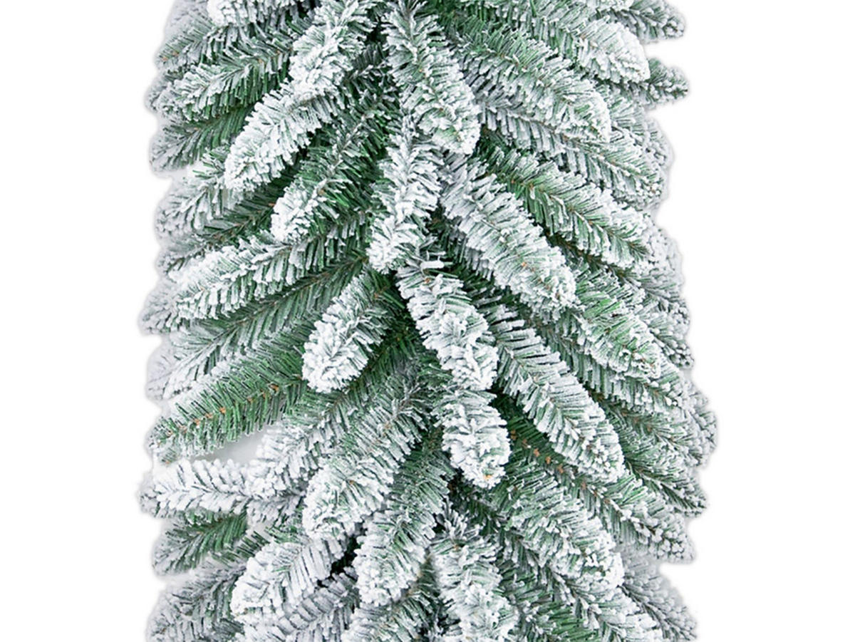 GIRLANDE Weihnachten Kunstschnee Viola ungeschmückt 270 cm - Weiß, Kunststoff (270cm) - LAALU