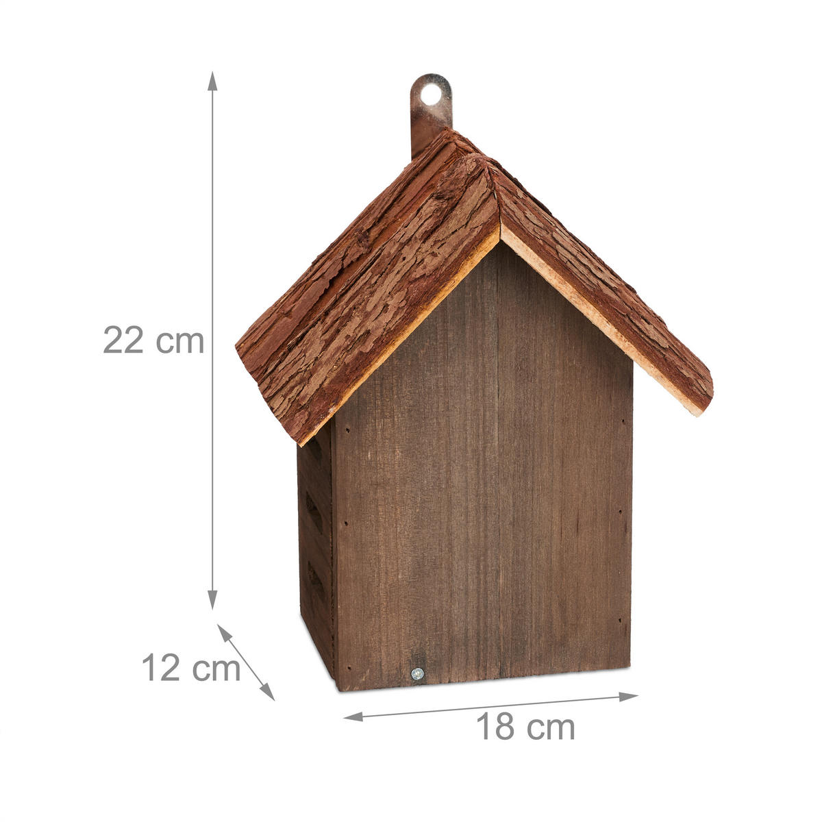 MARIENKÄFERHAUS - Braun, Holz (18/22/12cm) - Relaxdays