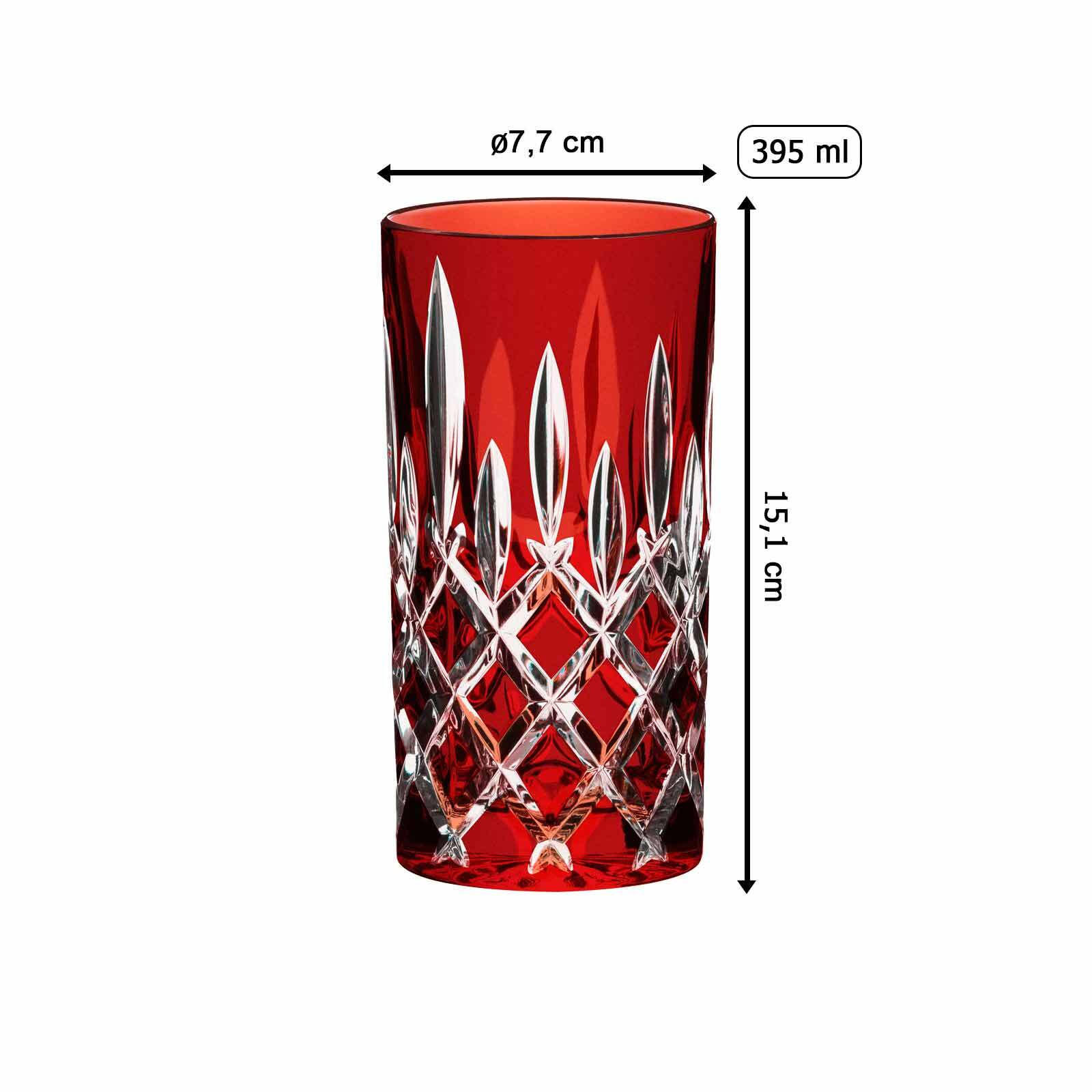 HIGHBALL LONGDRINKGLAS Laudon Rot 395 ml - Rot, Glas (0.395L) - Riedel