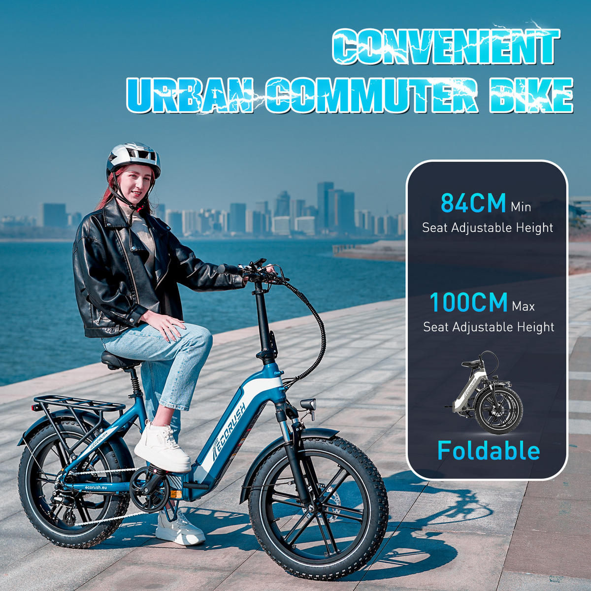 E-BIKE Klapprad R2 20×4.0", 499,2 Wh, 7-Gang, Aluminiumrahmen - Goldfarben, Metall (30cm) - ECORUSH