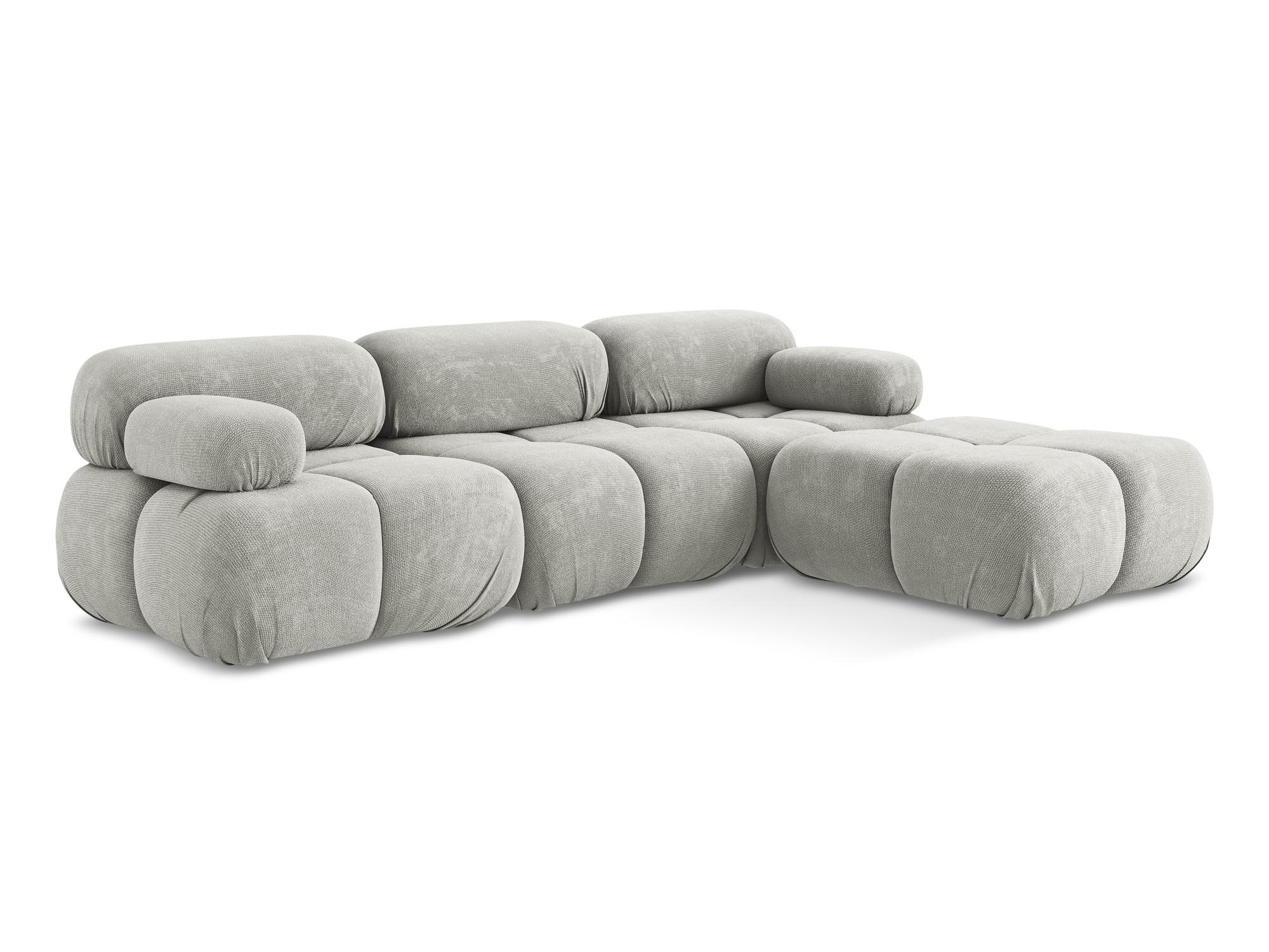 ECKSOFA Beidseitig Chenille Stoff Grau - Hellgrau/Schwarz, Kunststoff/Textil (285/191cm) - Makamii