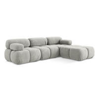ECKSOFA Beidseitig Chenille Stoff Grau - Hellgrau/Schwarz, Kunststoff/Textil (285/191cm) - Makamii