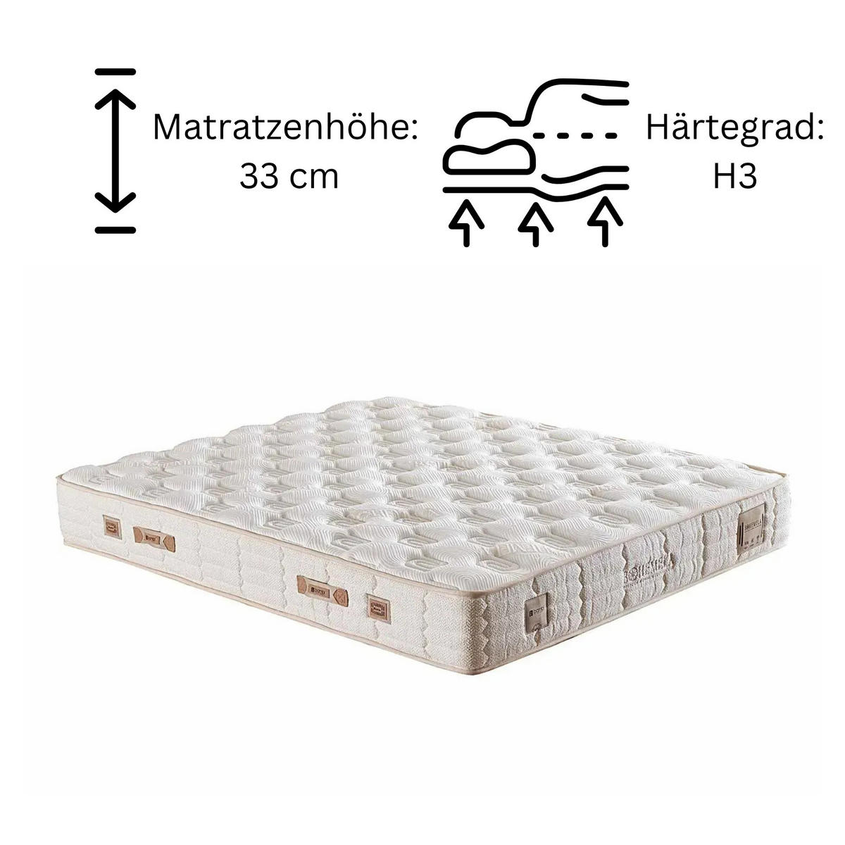 BOXBETT Bohamela Bambi Bett boxspringbett 90x200 mit matratze - Beige, Holz (90/200cm)