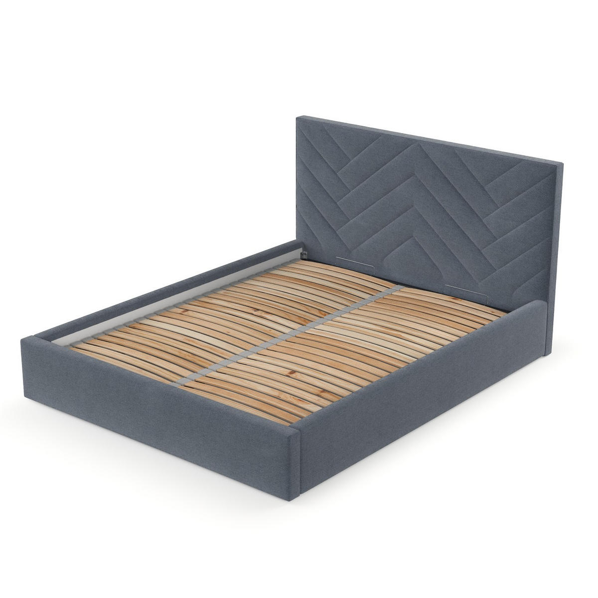 POLSTERBETT Arco 160/200 cm Blau im Asti Stoff - Blau/Schwarz, Holz/Holzwerkstoff (160/200cm) - AltaBeds