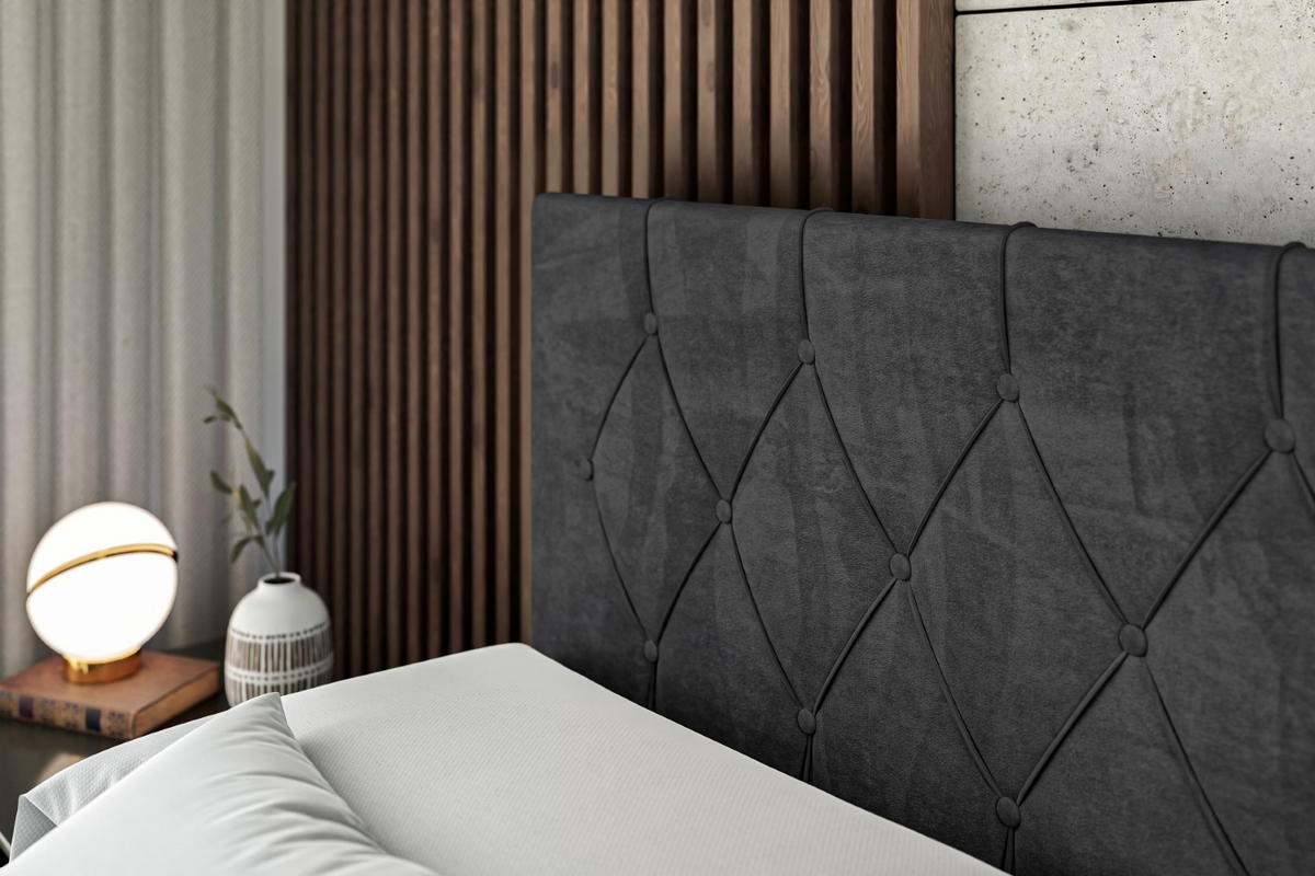 BOXBETT VELANTO-Z - 160 x 200 - H3 - Schwarz - Schwarz, Holzwerkstoff (160/200cm) - ALTDECOR