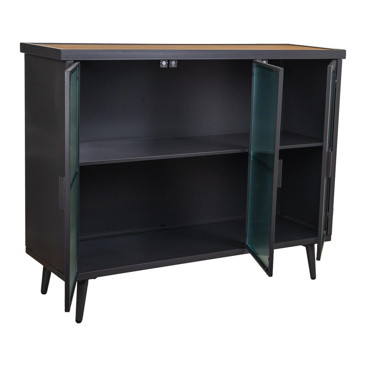 SIDEBOARD aus Metall und Naturholz 102x33x80 cm - Multicolor, Metall (102/79.5/33cm) - Wanderlust