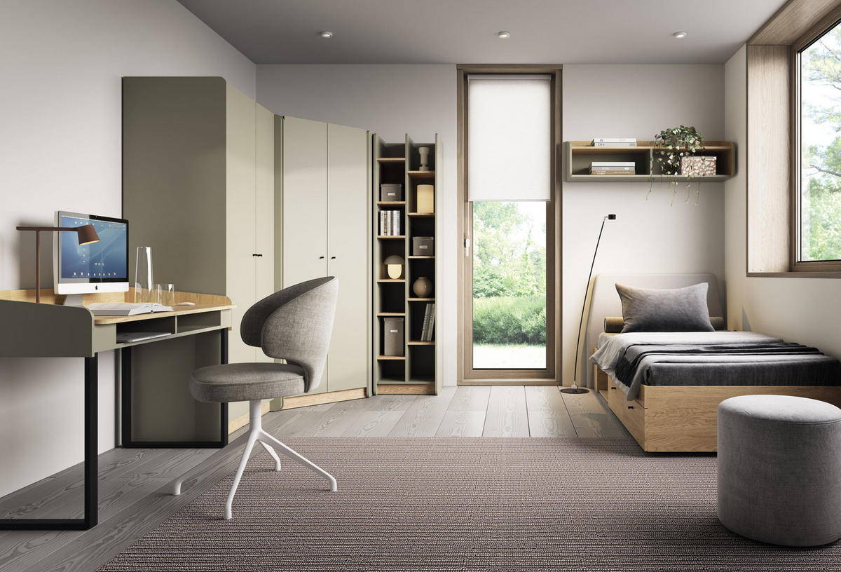 SCHREIBTISCH VETTA 125x64,5x83 cm Bürotisch Computertisch, Hellgrün - Hellgrün, Holzwerkstoff (64.5/125/83cm) - MASSENO