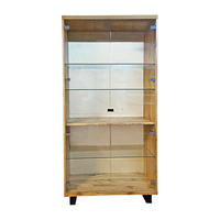 EICHENHOLZVITRINE mit Glasböden ANDORA I - Eichefarben, Holz (100/200/40cm) - Rawood Furniture