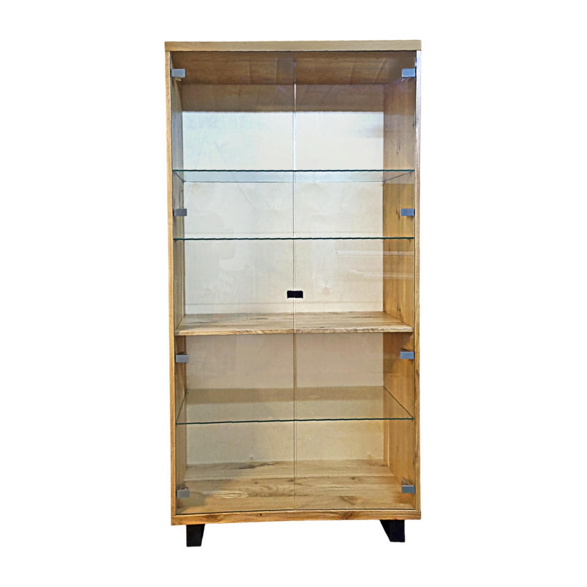 EICHENHOLZVITRINE mit Glasböden ANDORA I - Eichefarben, Holz (100/200/40cm) - Rawood Furniture