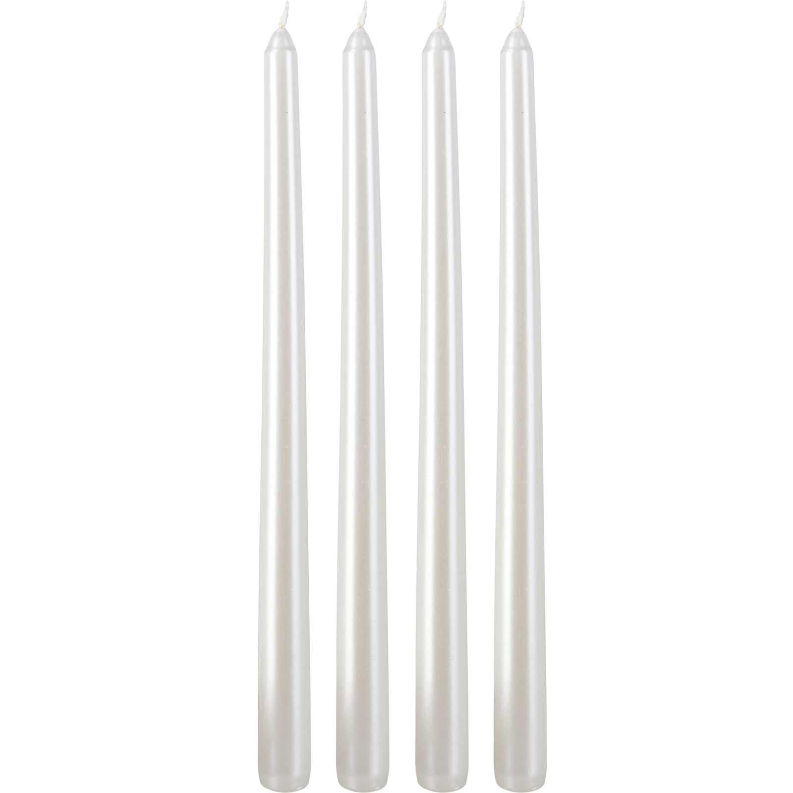 TISCHKERZEN Metallisch 30 cm - Weiß, Paraffin (2.1/30/2.1cm) - Home Styling Collection