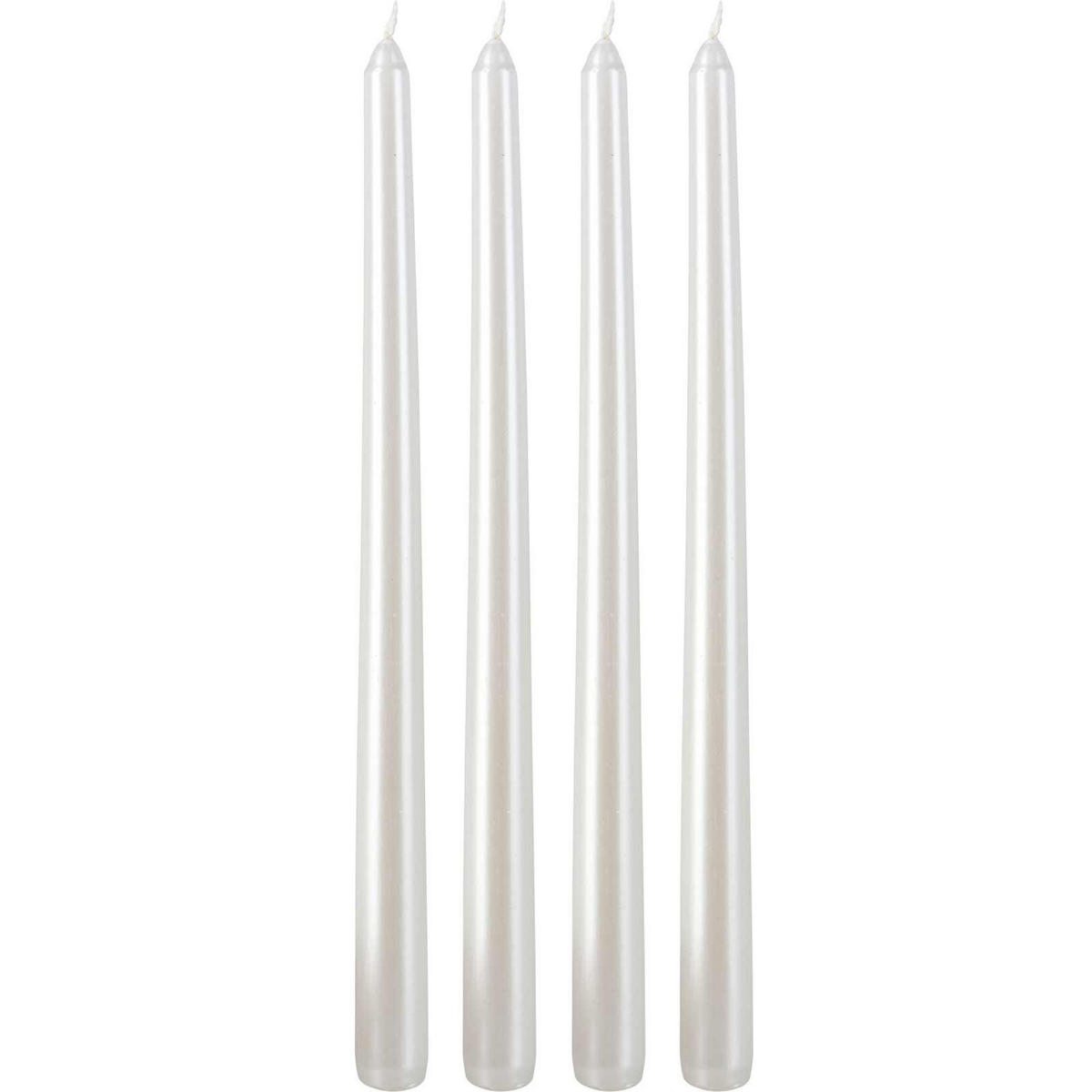 TISCHKERZEN Metallisch 30 cm - Weiß, Paraffin (2.1/30/2.1cm) - Home Styling Collection