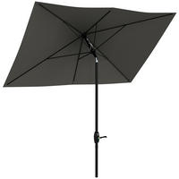 SONNENSCHIRM DE-11464 rechteckig, neigbar, mit Kurbel Dunkelgrau - Grau, Metall (200/290cm) - ComfortXL
